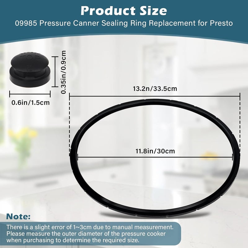 PIHIL Store 2PCS 09985 Pressure Canner Sealing Ring Gasket for Presto 01745 01751 01755 01781 01782, Fits for presto Pressure Cooker 16 18 23 Quart, 4 Overpressure Plug, Pressure Canner Parts - Image 2